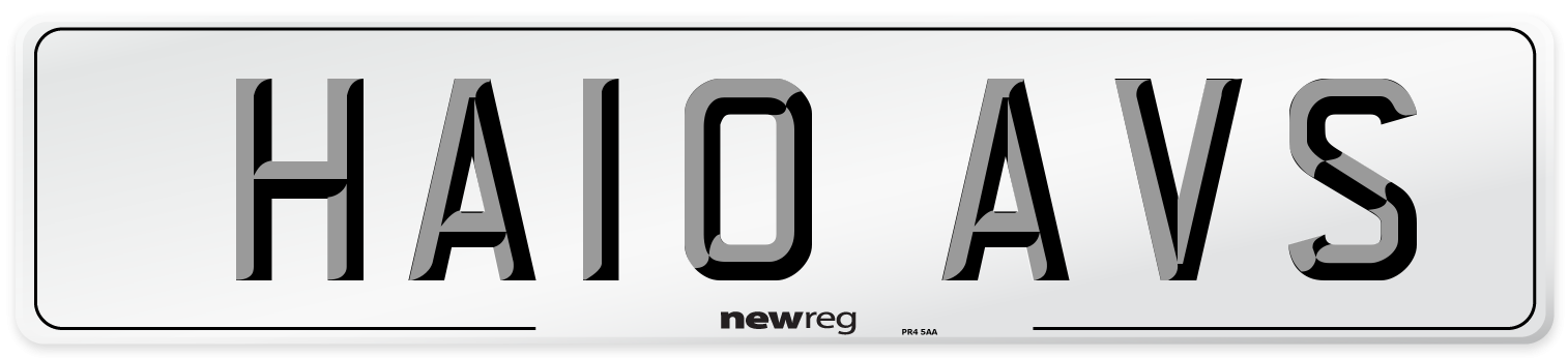 HA10 AVS Number Plate from New Reg